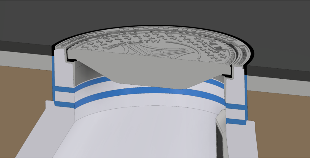 Beton-litinový rám